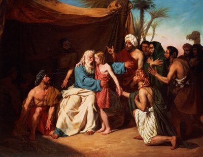 Jacob refusing to release Benjamin, 1829 by Adolphe Roger